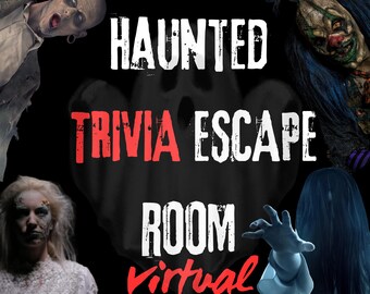 Sala de escape virtual de una casa embrujada: un juego de trivia de Halloween espeluznante