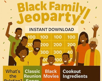 Juego Jeoparty Black Family Trivia: Descarga digital para la noche de juegos