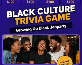 Black Culture Trivia Game, Growing Up Black Jeopardy, Instant Download Game Night PowerPoint, Customizable