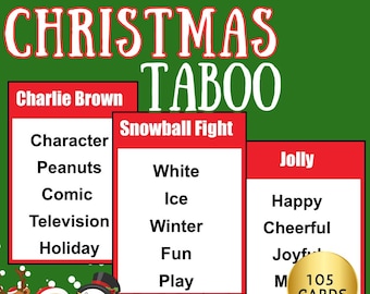 Juego tabú navideño: Diversión en fiestas navideñas (imprimible)