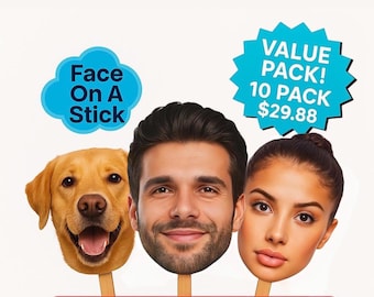 Face on A Stick Big Head Cutouts Big Head Graduation Face Bachelorette Party Sports Game Birthday Decorations Fat Head