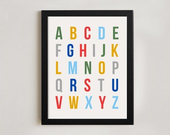 ABC sign | Alphabet framed sign | Wall hanging | Kids room decor | Playroom wall decor | Classroom decor | Playroom sign