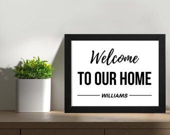 Welcome to our home - Personalized welcome to our home sign - Realtor gift for client -  Housewarming sign personalized