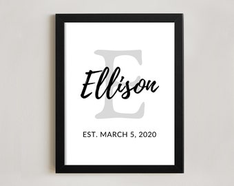 Personalized Last Name Wedding Sign: Framed Family Name Decor