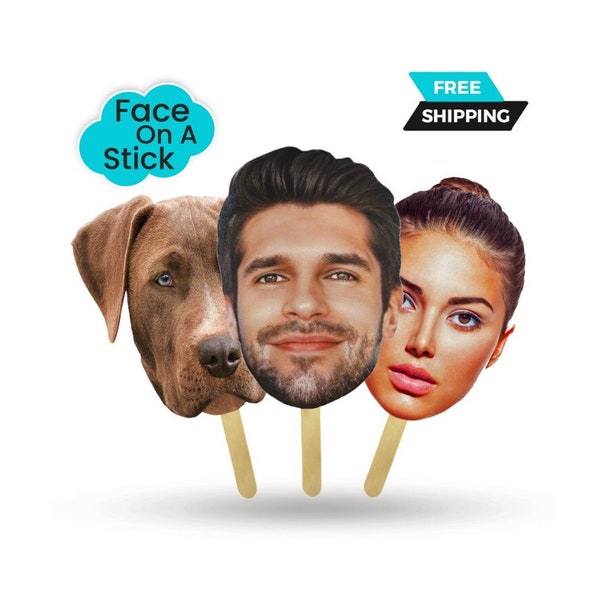 Face on A Stick Big Head Cutouts Big Head Graduation Face Fan Bachelorette Party Sports Game Birthday Decorations Fat Head Free Sunkissed