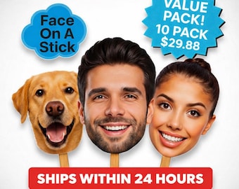 Face on A Stick Big Head Cutouts Big Head Graduation Face Bachelorette Party Sports Game Birthday Decorations Fat Head