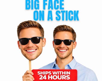 Face on A Stick Big Head Cutouts Big Head Graduation Face Bachelorette Party Sports Game Birthday Decorations Fat Head
