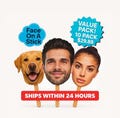 Face on A Stick Big Head Cutouts Big Head Graduation Face Bachelorette Party Sports Game Birthday Decorations Fat Head product logo