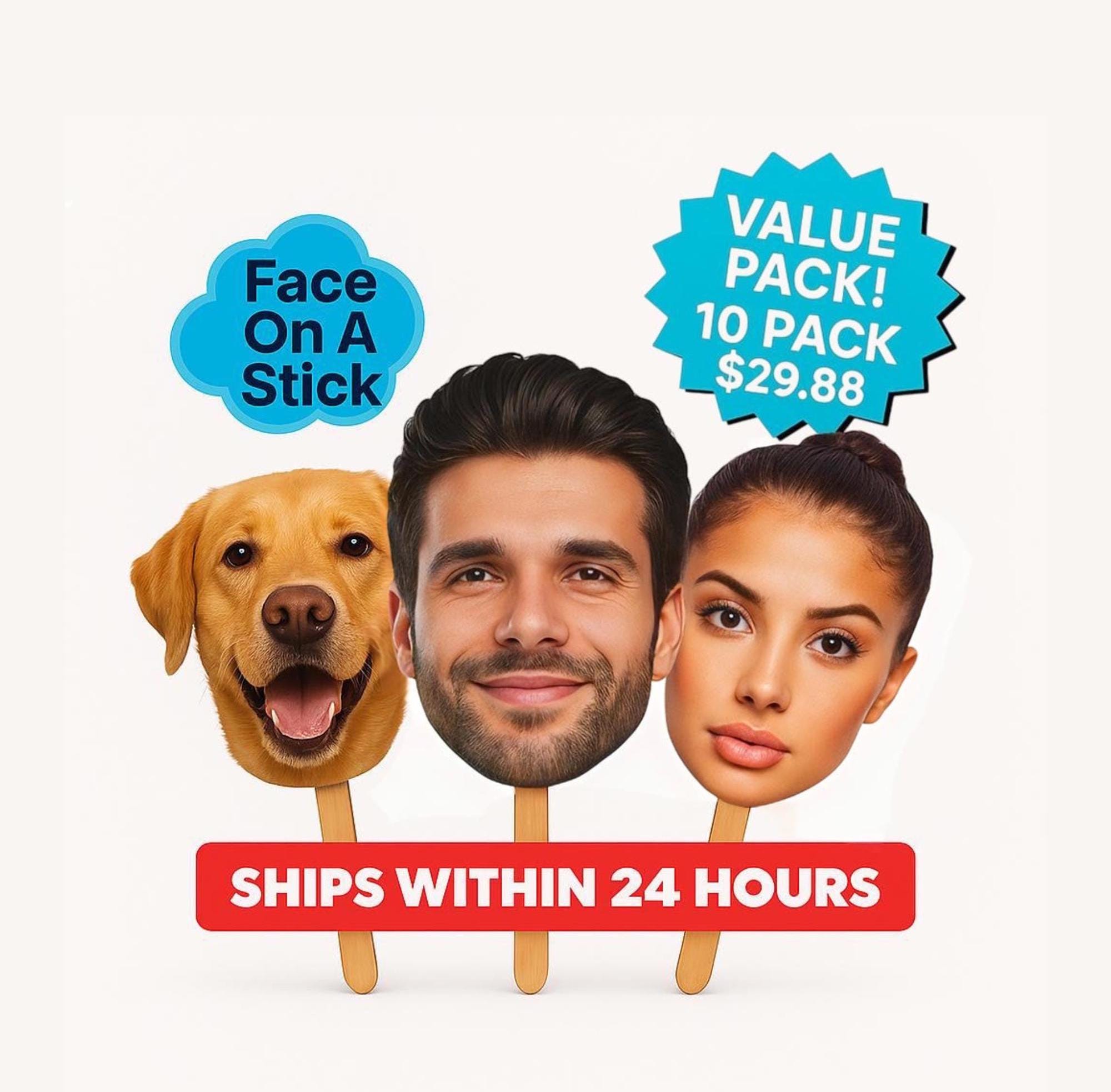 Face on A Stick Big Head Cutouts Big Head Graduation Face Bachelorette Party Sports Game Birthday Decorations Fat Head