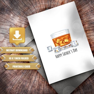 Printable Whiskey Father's Day Card, Custom Dad Card, Fathers Day ...