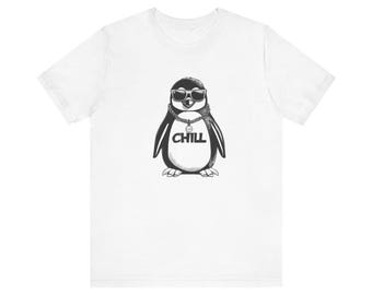 Chill Penguin Graphic Tee - Unisex Jersey Short Sleeve