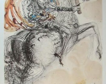 Salvador Dali Lithograph Don Quixote