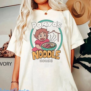 Comfort Colors Ponyo's Noodle House Shirt, Ponyo Shirt, Sosuke Shirt, Ghibli Cartoon Shirt, Studio Ghibli Shirt, Hayao Miyazaki