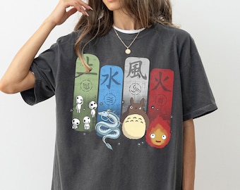 Studios Ghibli Fantasy Forest Elements Shirt, Japan Anime Movie Fan Tee Shirt,  Anime T-shirt, Manga Shirt, Birthday Christmas Gift