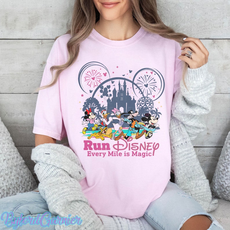 Mickey and Friends Run Disney Shirtevery Mile is Magic,walt Disney World Rundisney 2024 Tee