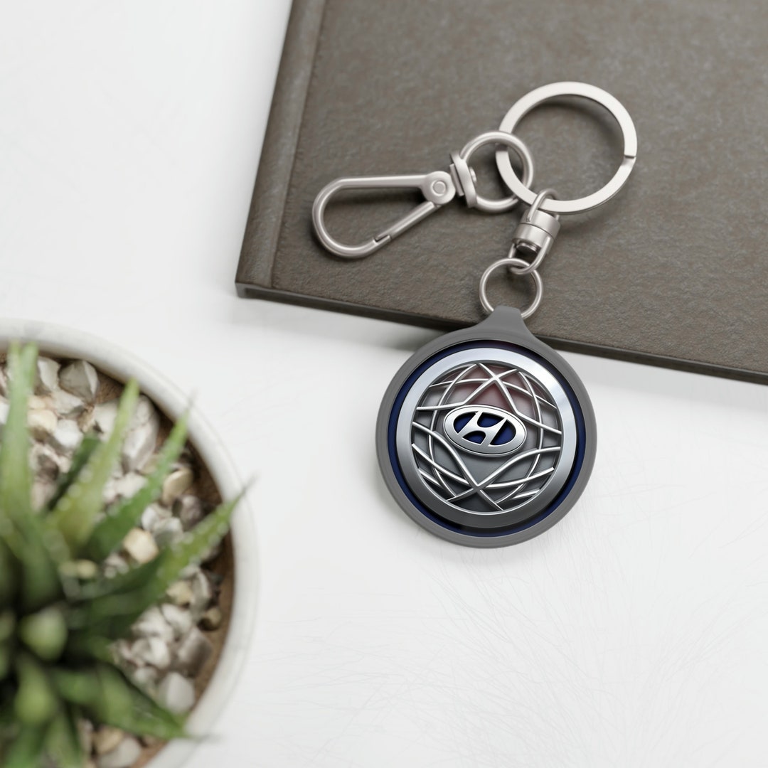Hyundai Logo Car Keyring Metal Keychain, Acrylic Plate & TPU Cover ...