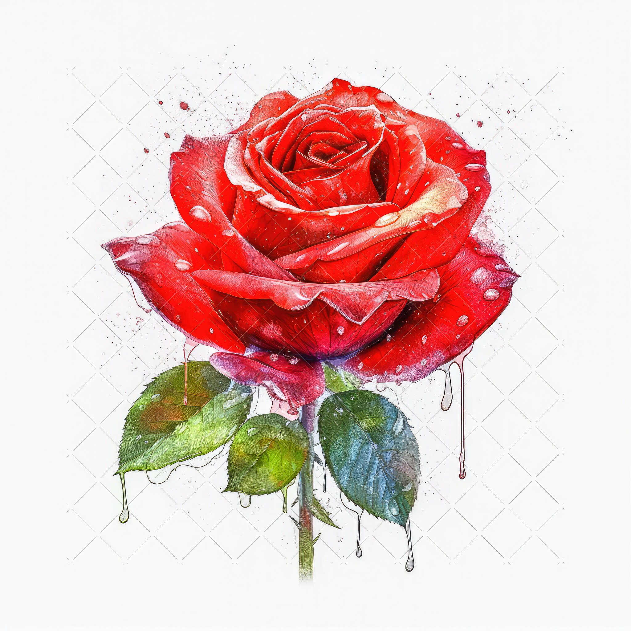 Watercolor Rose Flower Bundle Clipart 10 High Quality Jpgs - Etsy