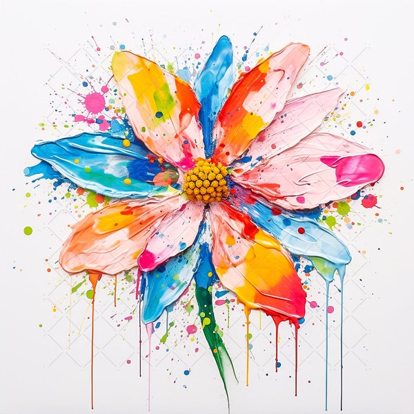 Painted Zinnia Single Flower Bundle Clipart, 10 High Quality JPGs, Watercolor Flower Wall Art, Single Flower Printable Wall Art Decor