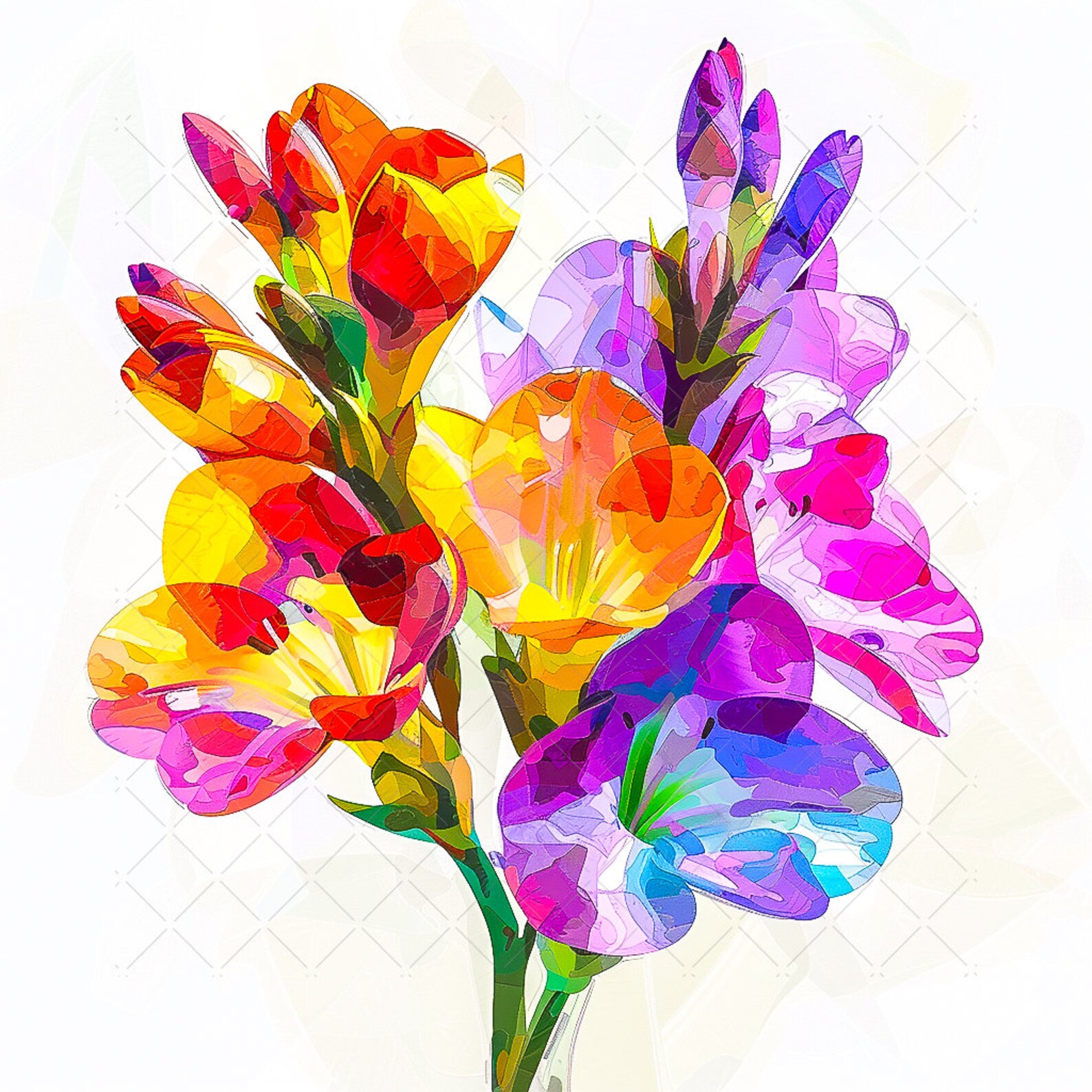 Single Flower Bundle Clipart, 10 High Quality Jpgs, Watercolor Flower ...