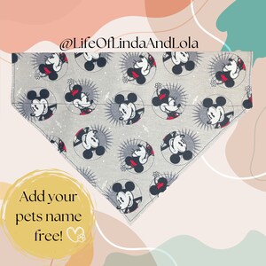 Mickey and Minnie over-the-collar pet bandana, Disney, Pixar, character, movie, fun, playful, mickey mouse, cat bandana, dog bandana