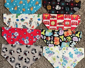 Disney over-the-collar pet bandana, Disney, Pixar, character, movie, cartoon, fun, playful multi color pallet, cat bandana, dog bandana