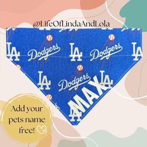 Dodgers over the collar dog / pet bandana, baseball, los angeles, LA, multi color pallet, cat bandana, dog bandana