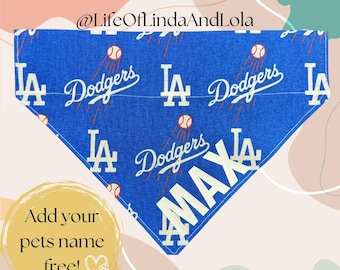 Dodgers over the collar dog / pet bandana, baseball, los angeles, LA, multi color pallet, cat bandana, dog bandana