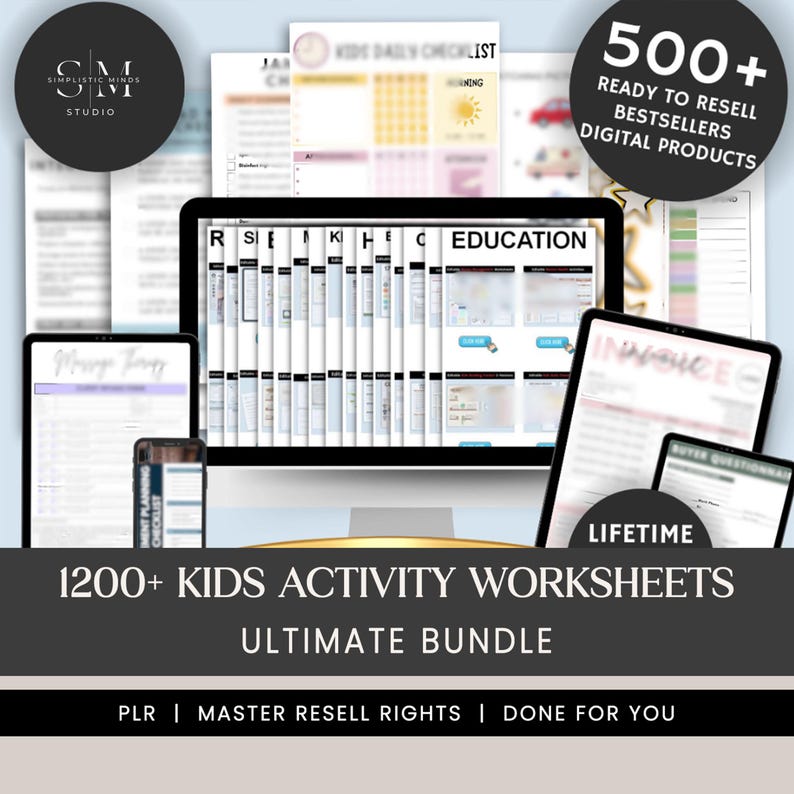 Kids Activity Worksheets Mega Bundle | 1200+ Printable & Editable ...