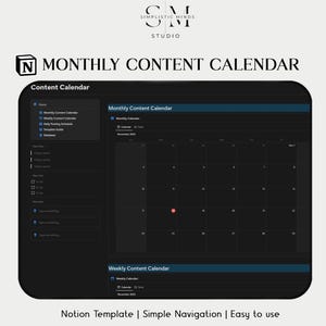 Social Media Content Planner Template Content Creator Planner Social Media Manager Social Media Tracker Notion Template Content Calendar