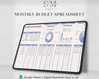 Monthly Budget Spreadsheet, Finance Tracker (Digital Download)