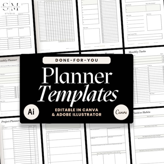 Printable Planner Templates Mega Bundle | Canva Organizer Templates (Digital Download)
