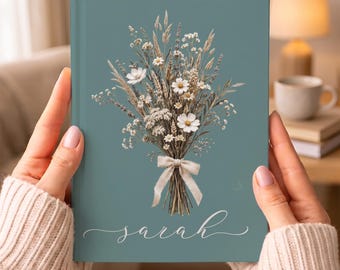 Dried Wildflower Bouquet Journal | Hardcover Lined Notebook