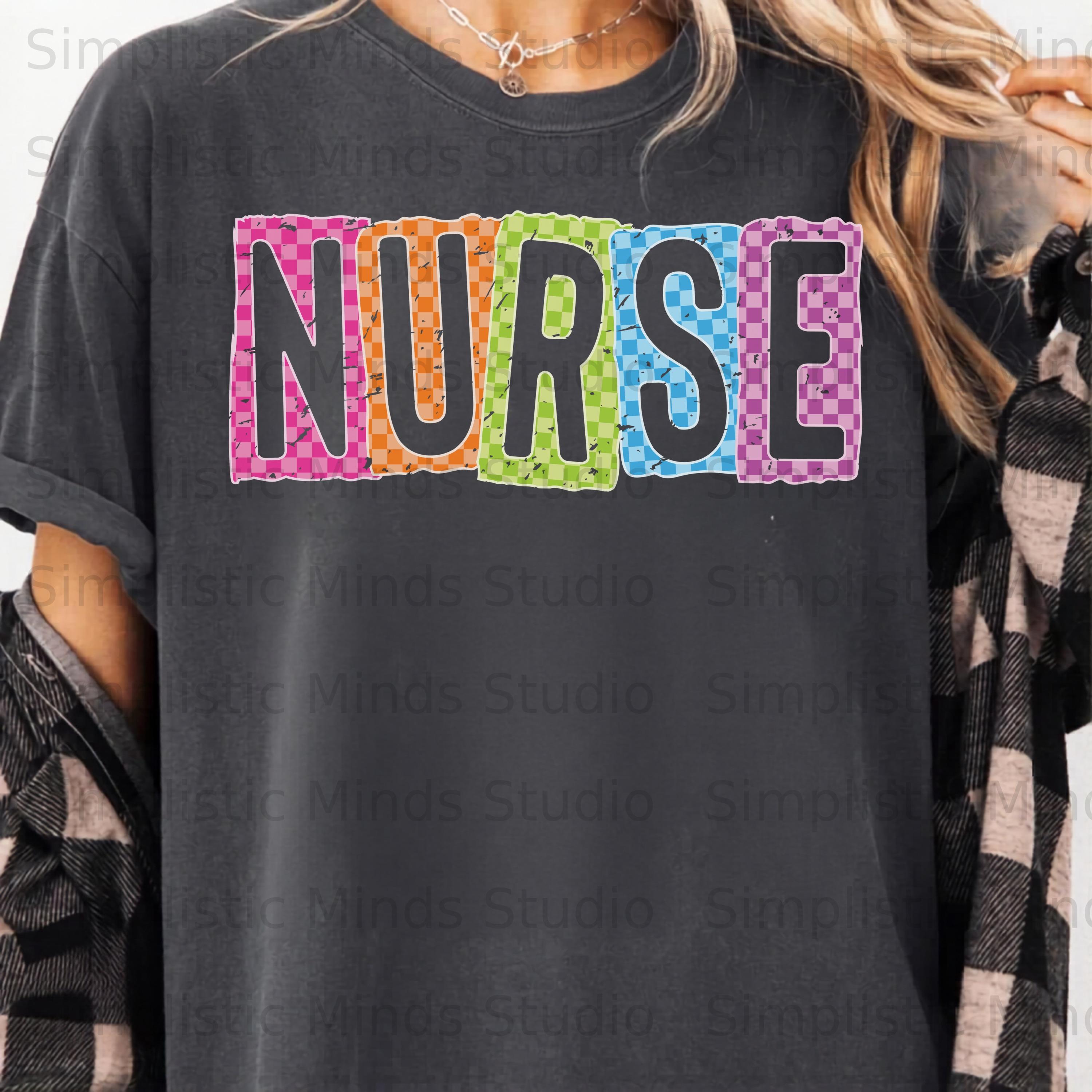 Groovy Nurse PNG Design Checkered Retro Nurse Life Clipart Digital ...