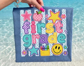 First Grade Digital PNG Clipart for Back to School | Cute Student Welcome Classroom Decor | Teacher Gift Idea | Happy First Day of School