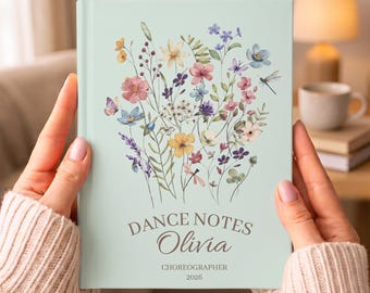 Personalized Choreography Journal Gift, Custom Dance Teacher Notes Notebook, Dancer Gifts, Dance Team Competition, Dance Recital Book