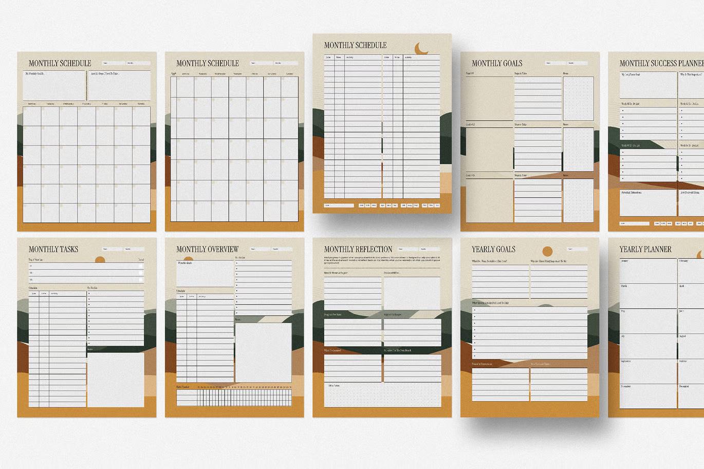 Boho Planner Mega Bundle | 40+ Canva Templates (digital Download) - Etsy