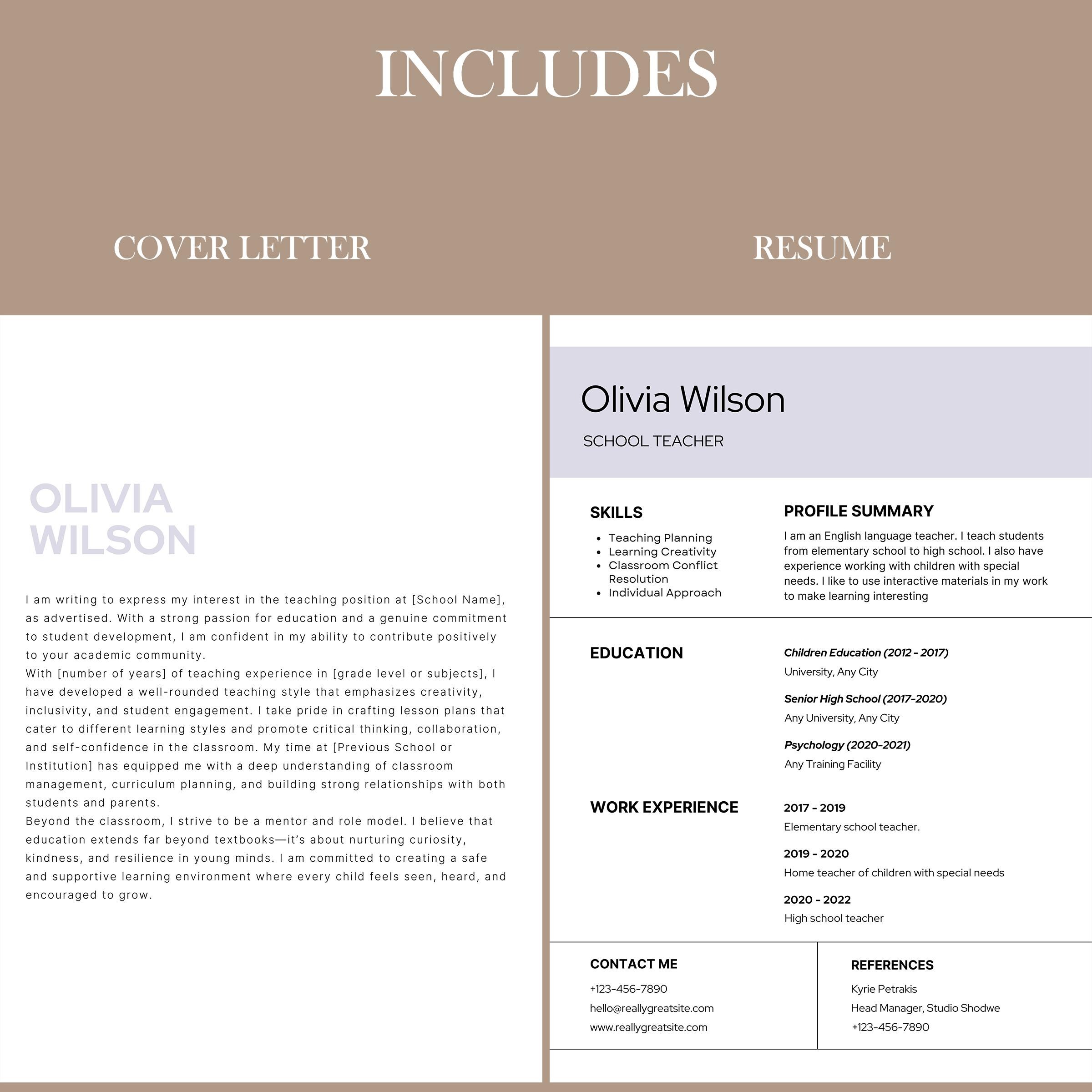 Modern Canva Resume Template | Editable CV & Cover Letter - Etsy