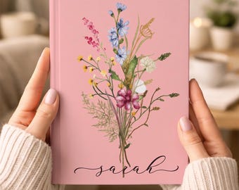 Personalized Wildflower Journal: Custom Floral Hardcover Notebook