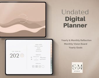 Undated Digital Planner, Goodnotes Planner, Digital Planner Template, Ipad Planner, Minimalist Planner, Yearly Monthly Weekly Daily Planner