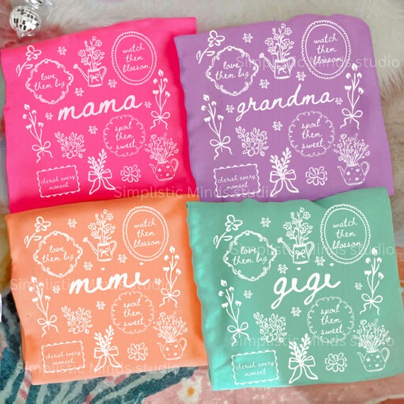 Grandma PNG Bundle Sublimation, Mimi Gigi Nana Mamaw Yaya Grandmother Shirt PNG, Grandma Floral Digital Download, Grandma Gift PNG