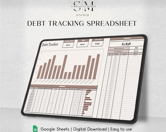 Debt Payoff Tracker Spreadsheet for Google Sheets (Digital Download)