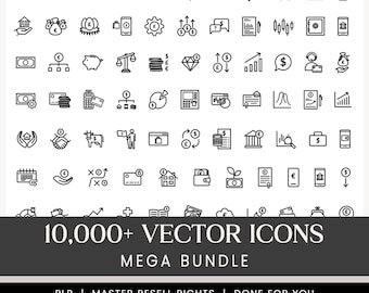 10000+ Vector Icons Mega Bundle | Editable Templates (Instant Download)