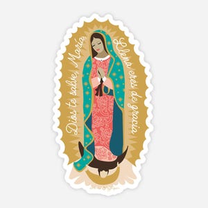 Our Lady of Guadalupe Sticker: Catholic Mary Vinyl Decal for Laptop, Water Bottle