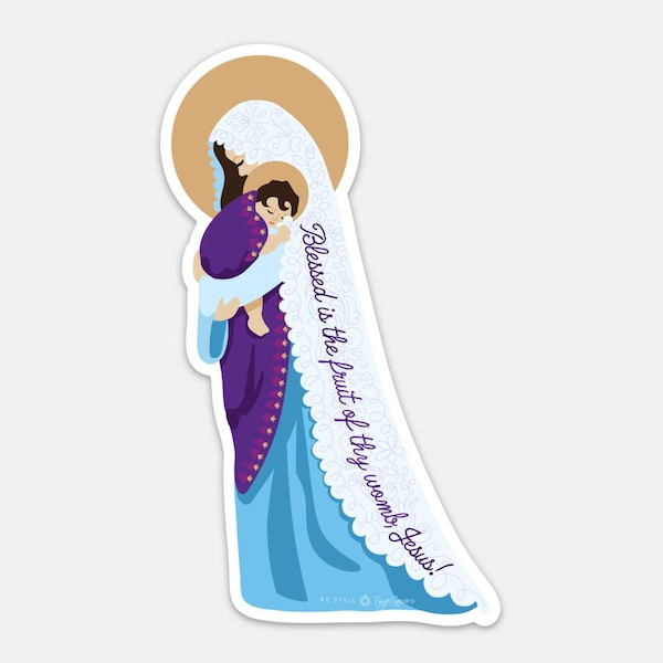 Madonna and Child Sticker: Catholic Virgin Mary Vinyl Decal