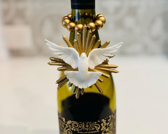 Holy Spirit Dove Ornament – Gold Beads