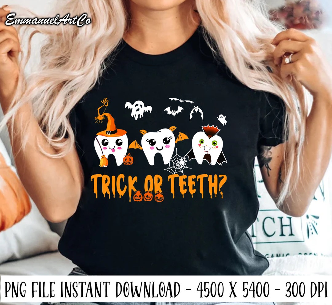 Funny Trick or Teeth Dentist Halloween Costume Dental Squad Png, Cavity