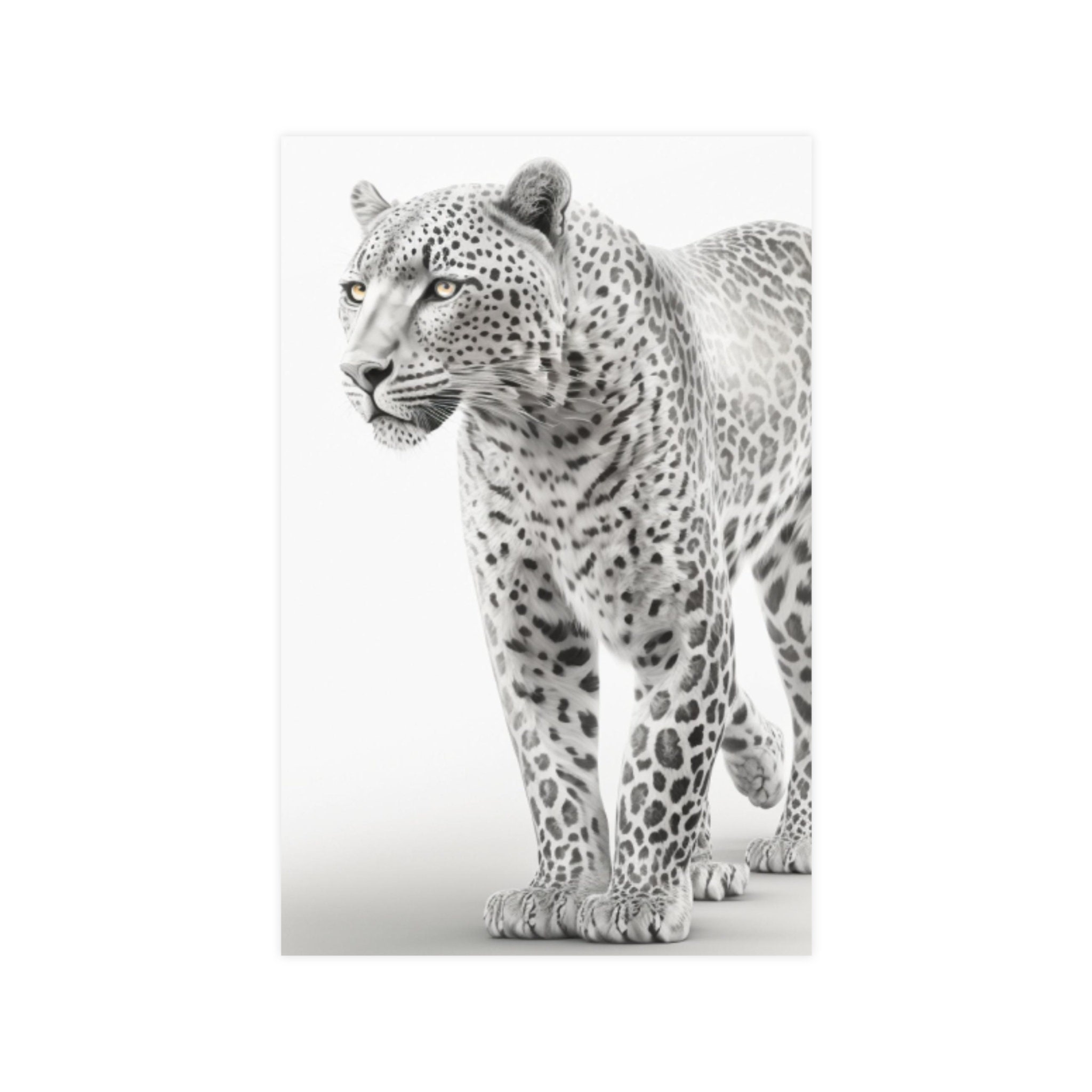Black and White Leopard Wall Art Print / Poster Contemporary Etsy