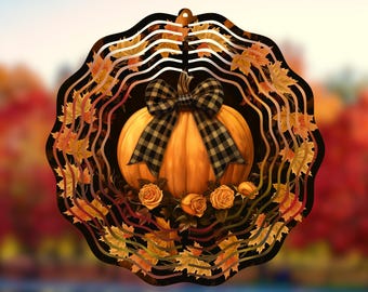 Pumpkin Aesthetic PNG Wind Spinner, Autumn Sublimation Design, Instant Digital Download, High Quality PNG for Sublimation, 11 in. X 11 in.