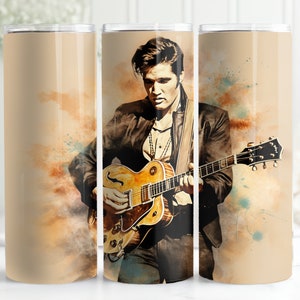 Elvis Presley 20 oz Tumbler Wrap Sublimationsdesign, hochwertiger digitaler Download, JPG- und PNG-Format, Printable Tumbler Wrap