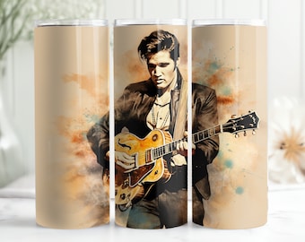 Elvis Presley 20 oz Tumbler Wrap Sublimationsdesign, hochwertiger digitaler Download, JPG- und PNG-Format, Printable Tumbler Wrap